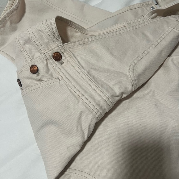 JCREW Slouchy Boyfriend Denim Overalls in Ecru - Picture 12 of 12